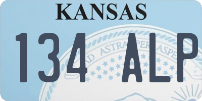 KS license plate 134ALP