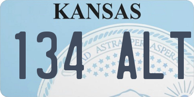 KS license plate 134ALT