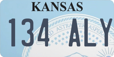 KS license plate 134ALY