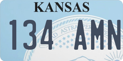 KS license plate 134AMN