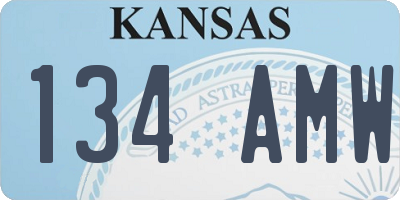 KS license plate 134AMW
