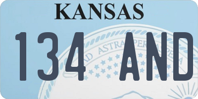 KS license plate 134AND