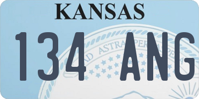 KS license plate 134ANG