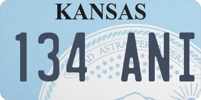 KS license plate 134ANI