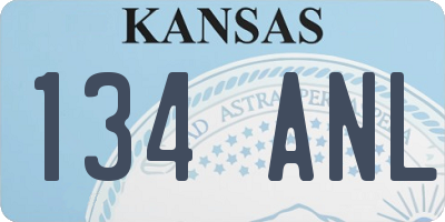 KS license plate 134ANL