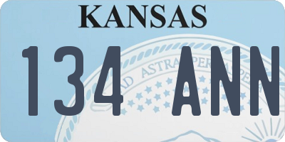 KS license plate 134ANN