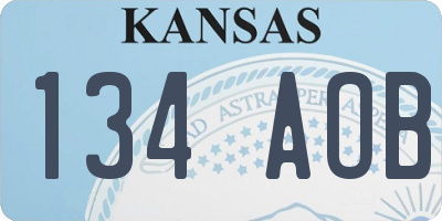 KS license plate 134AOB