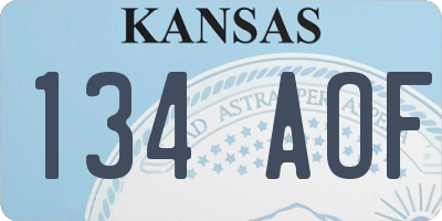 KS license plate 134AOF