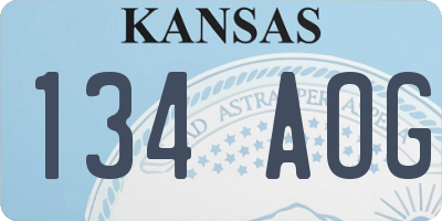 KS license plate 134AOG