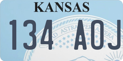KS license plate 134AOJ