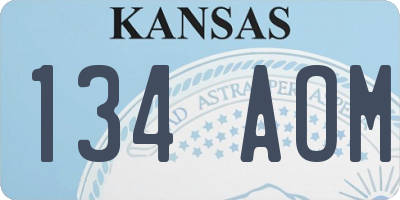 KS license plate 134AOM