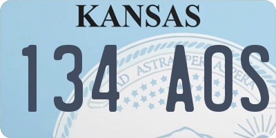 KS license plate 134AOS