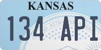 KS license plate 134API