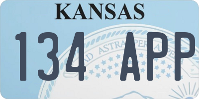 KS license plate 134APP