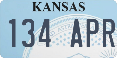 KS license plate 134APR