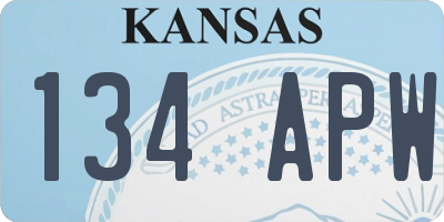 KS license plate 134APW