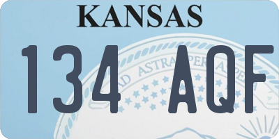 KS license plate 134AQF