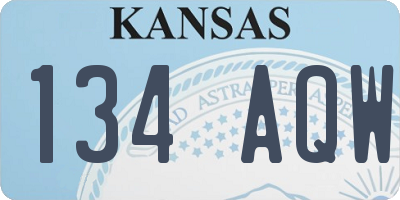 KS license plate 134AQW