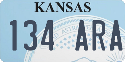 KS license plate 134ARA