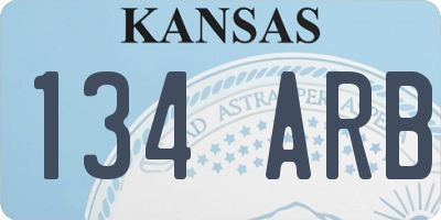 KS license plate 134ARB
