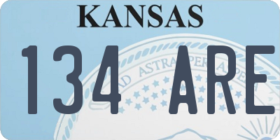 KS license plate 134ARE