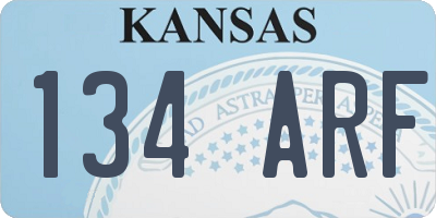 KS license plate 134ARF
