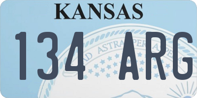 KS license plate 134ARG