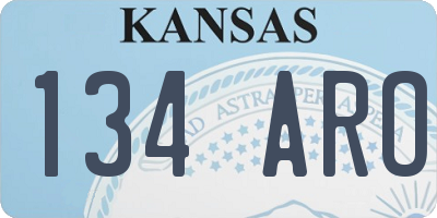 KS license plate 134ARO