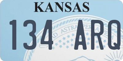 KS license plate 134ARQ