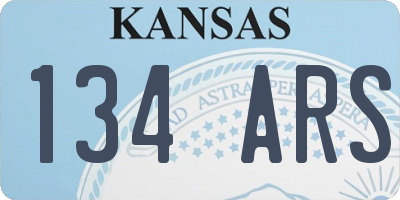 KS license plate 134ARS