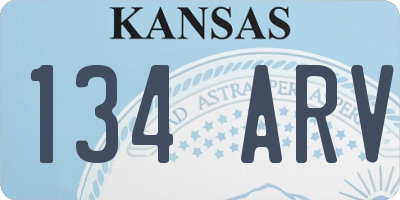 KS license plate 134ARV