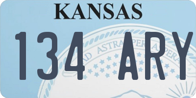KS license plate 134ARY