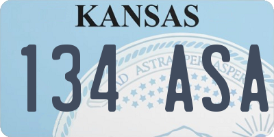 KS license plate 134ASA