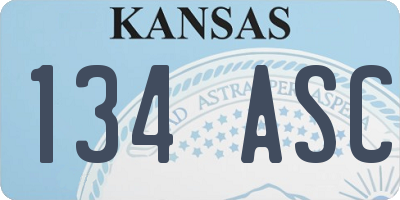 KS license plate 134ASC