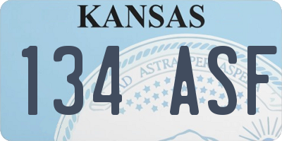 KS license plate 134ASF