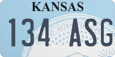 KS license plate 134ASG