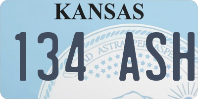 KS license plate 134ASH
