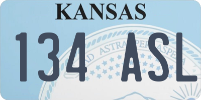 KS license plate 134ASL