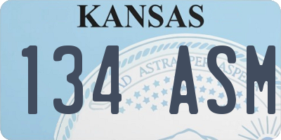 KS license plate 134ASM
