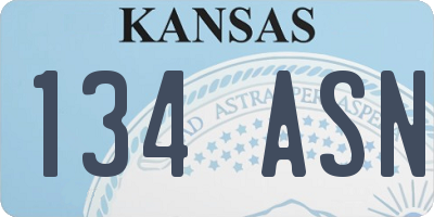 KS license plate 134ASN