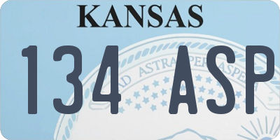 KS license plate 134ASP