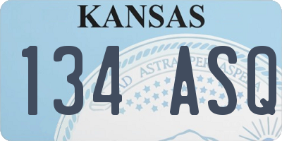 KS license plate 134ASQ