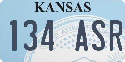 KS license plate 134ASR