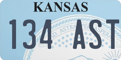 KS license plate 134AST