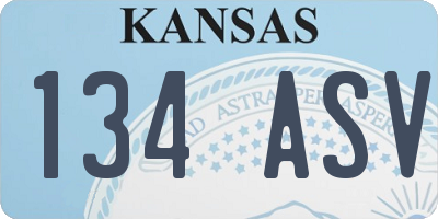 KS license plate 134ASV