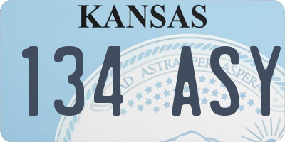 KS license plate 134ASY