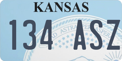 KS license plate 134ASZ
