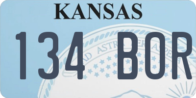 KS license plate 134BOR