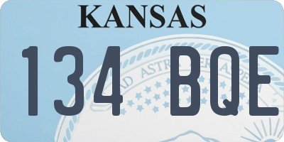 KS license plate 134BQE