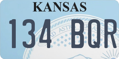 KS license plate 134BQR